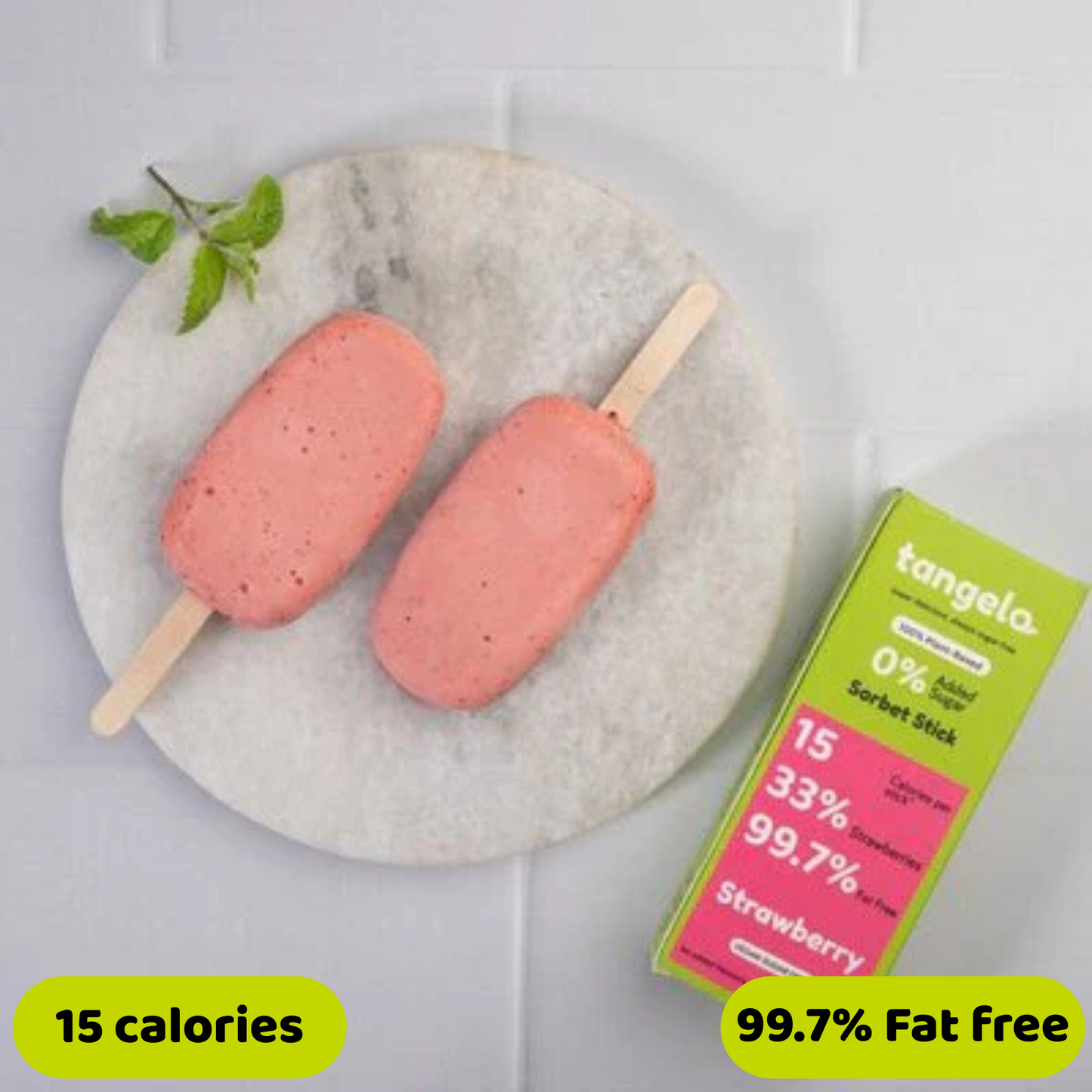 Strawberry Sorbet Popsicle (Vegan & Sugar-Free)