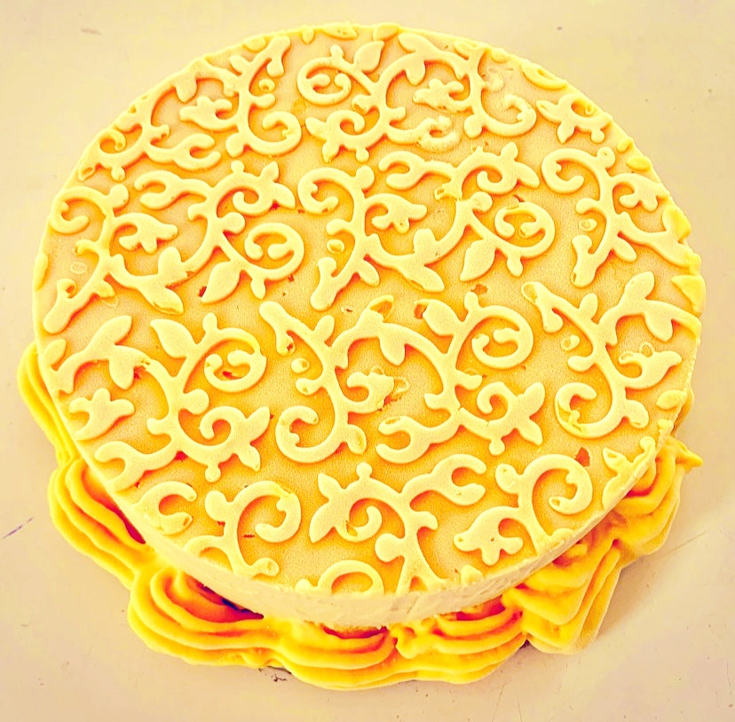 Alphonso Mango Ice Cream Cake (Dairy icecream cake) from above