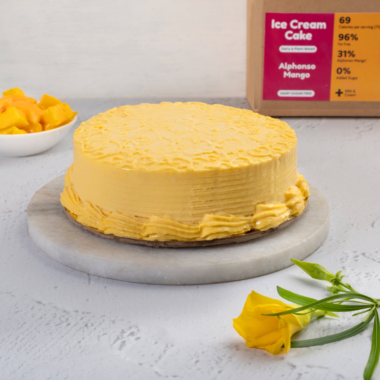 Alphonso Mango Ice Cream Cake (Dairy icecream cake)