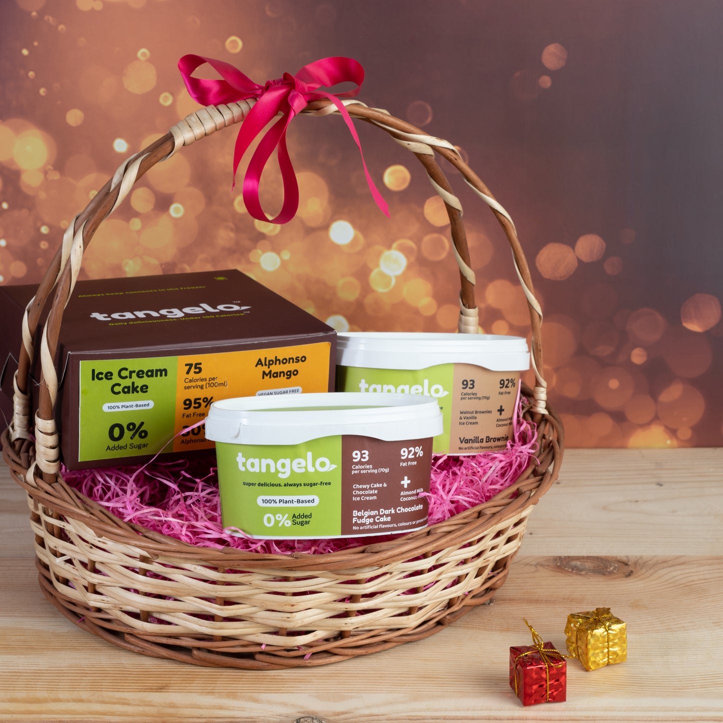 Choice of Ice Cream Cake & 2 Tubs - Gift Basket VEGAN
