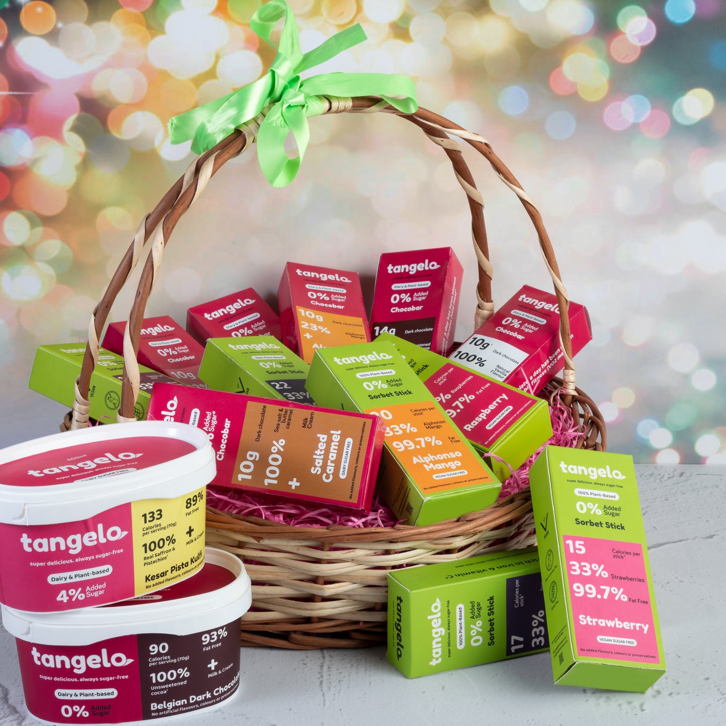 Choice of 2 tubs (500ml each) & 6 Assorted Chocobars & 6 Assorted Sorbet Popsicles - Gift Basket DAIRY