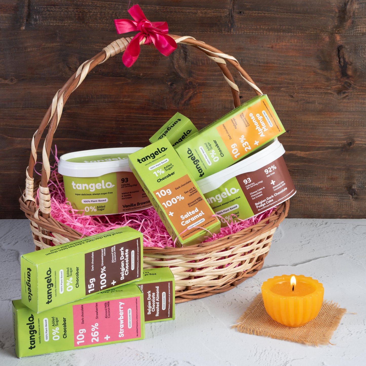 6 Assorted Chocobars & Choice of 2 Tubs (500ml each) - Gift Basket VEGAN