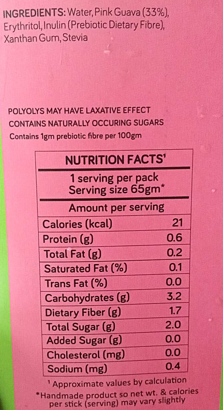 Pink Guava Sorbet Popsicle (Vegan & No Added Sugar)