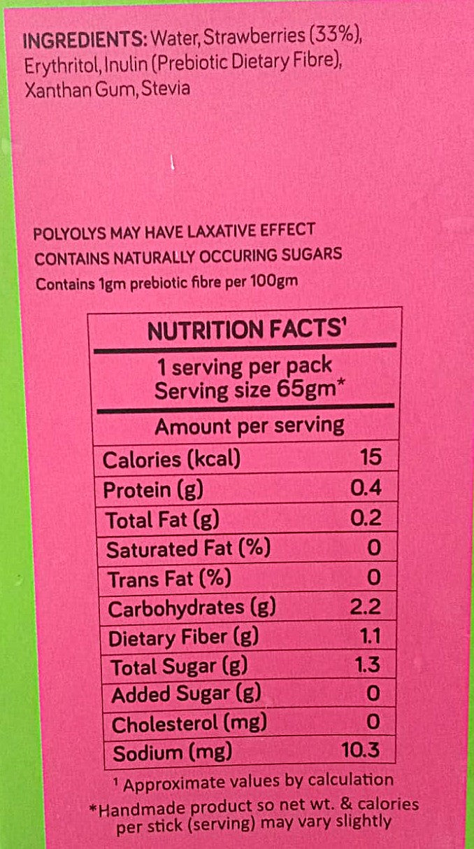 Strawberry Sorbet  Popsicle (Vegan & No Added Sugar)