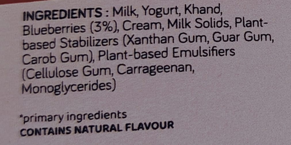 Blueberry Yogurt (Dairy)