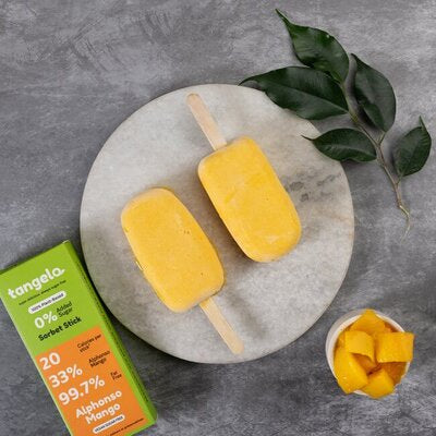 Alphonso Mango Sorbet Popsicle (Vegan ice cream)