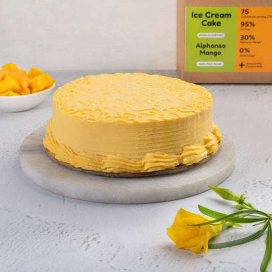 Alphonso Mango Ice Cream Cake (Vegan)