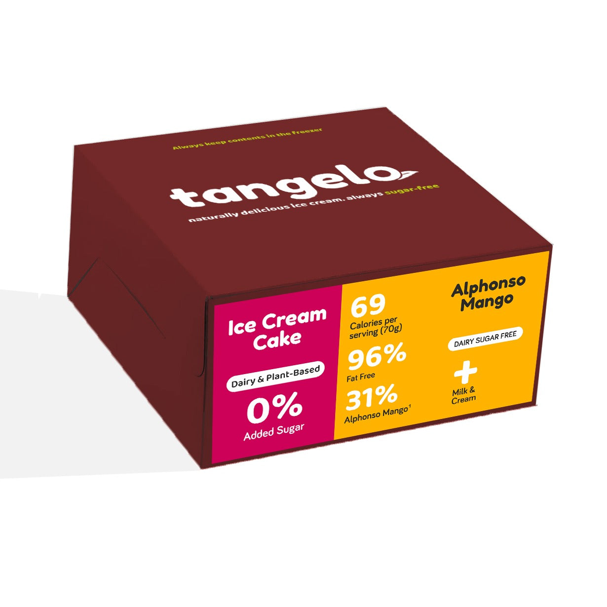 Alphonso Mango Ice Cream Cake box (Dairy icecream cake)