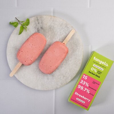 Strawberry Sorbet  Popsicle (Vegan & Sugar-Free)